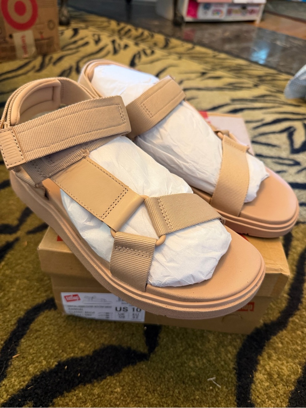 Women's fit flop sandals - beige size 10